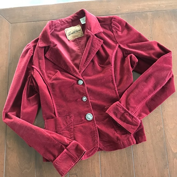 Levi Strauss Red Women's Jacket Crushed Velvet - Picture 1 of 7